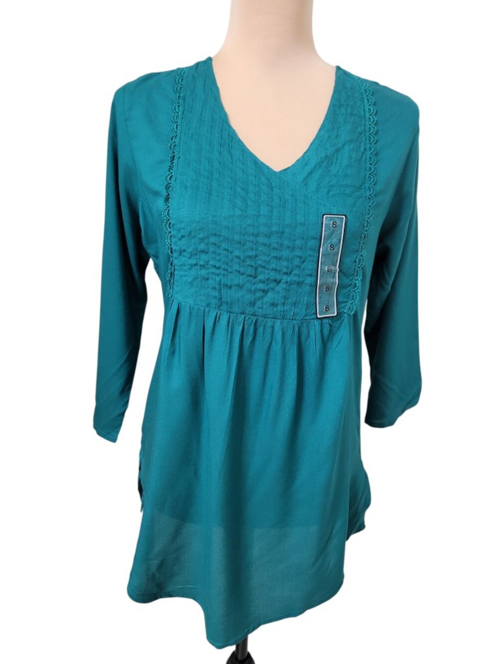 Max Fashion Size S Teal Kurta, Pintuck Detail, NEW with Tag